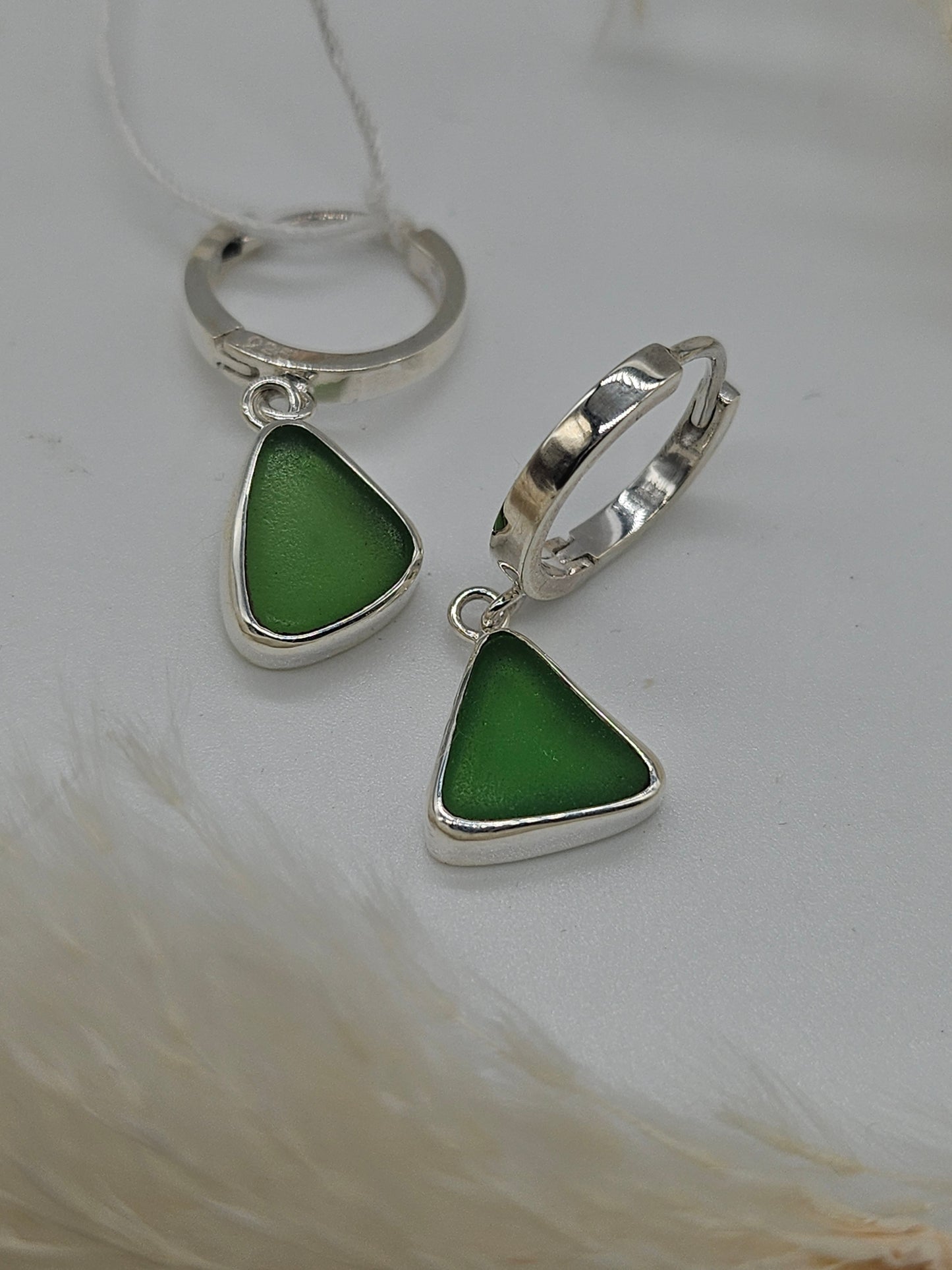 Sea Glass Huggie Earrings