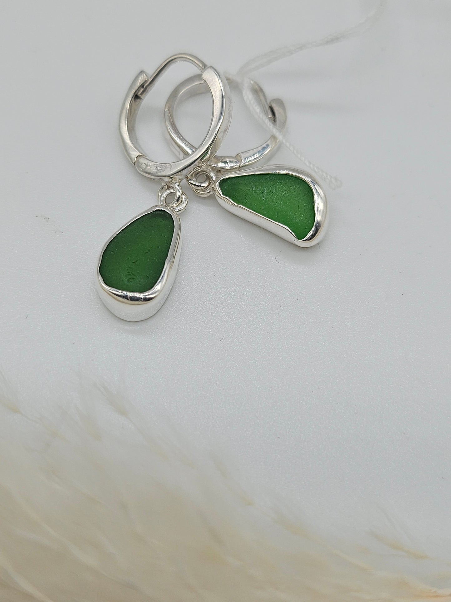 Sea Glass Huggie Earrings