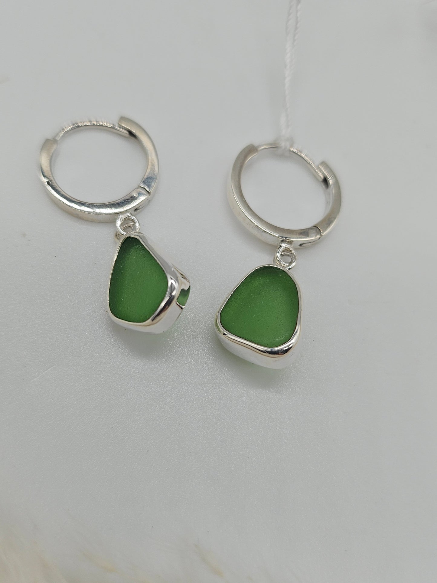 Sea Glass Huggie Earrings