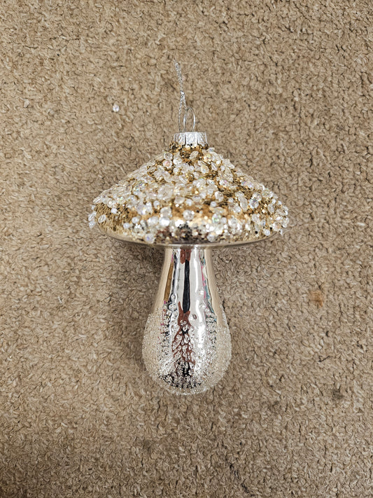 Glass Sparkly Toadstool Decoration