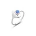Whale Tail & Opal Ring UK Size N