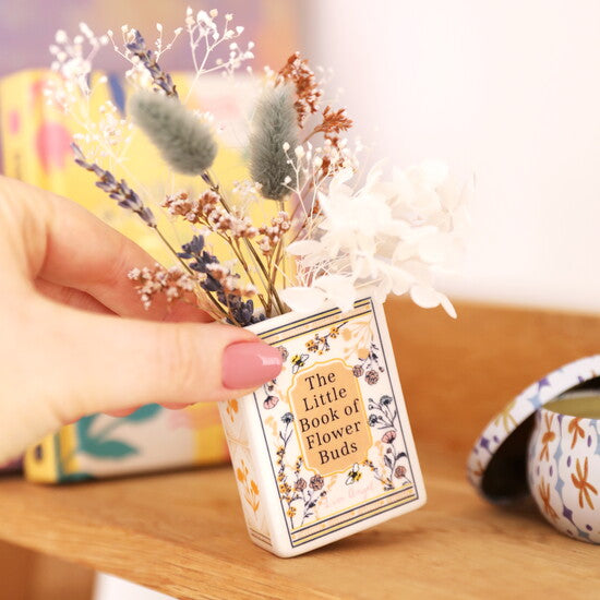 Ceramic Little Book of Flower Buds Tiny Vase