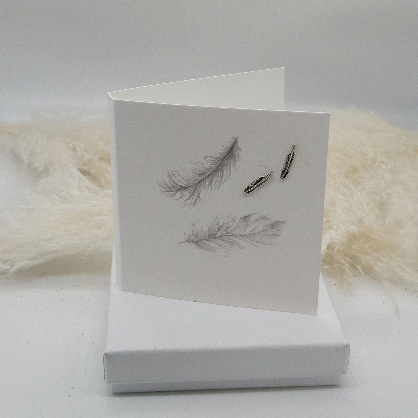 Boxed Earring Card - Feather