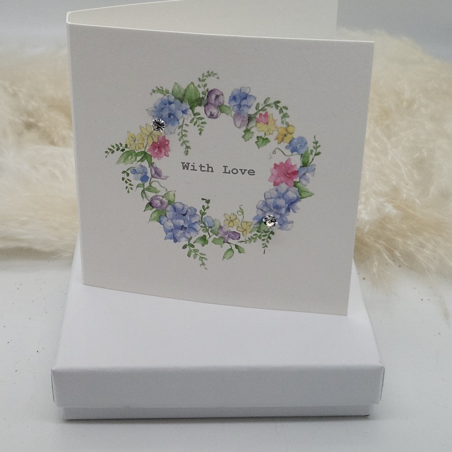 Boxed Earring Card - Floral Wreath