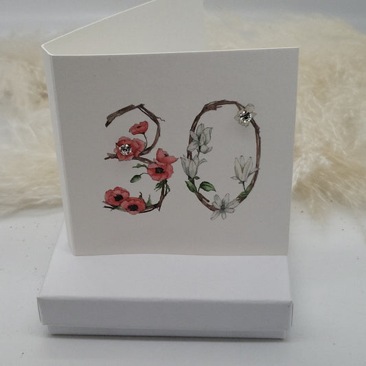 Boxed Earring Card - 30th