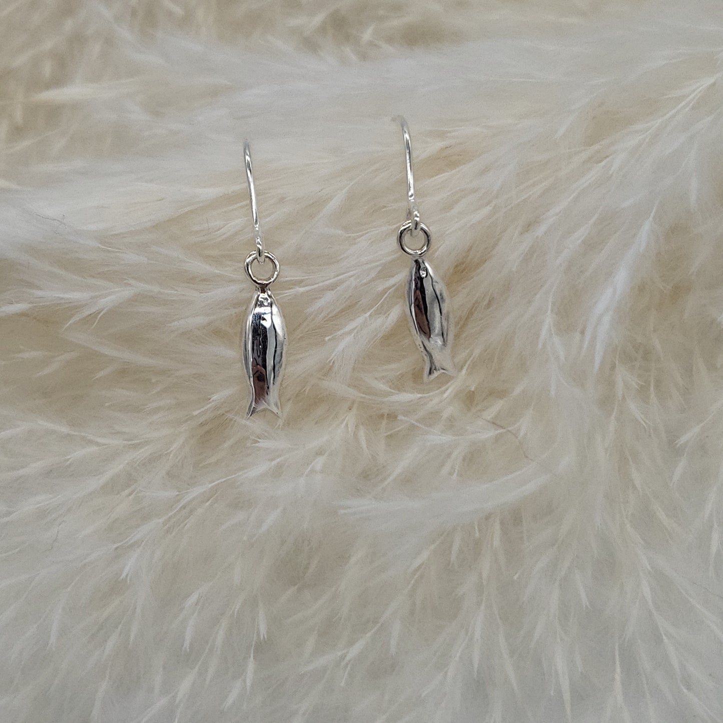Fish Sterling Silver Hook Earrings