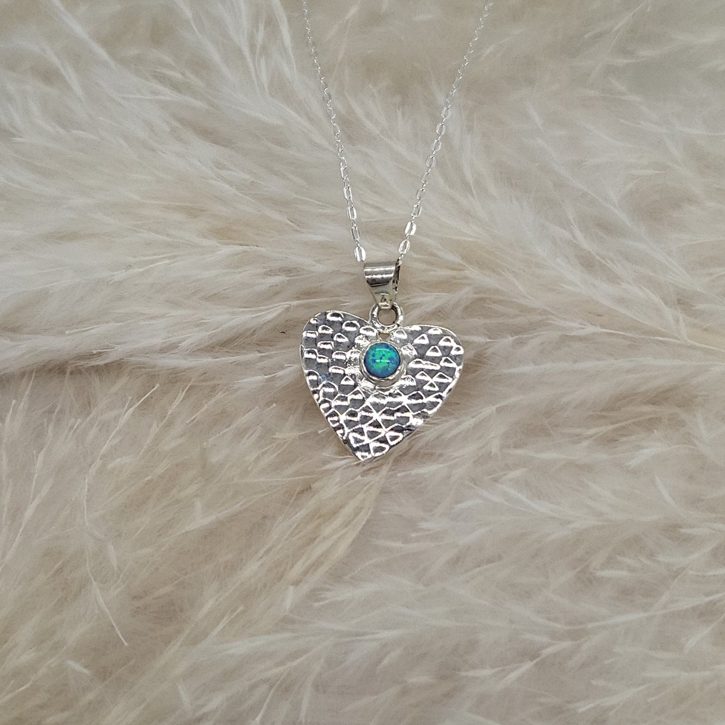 Heart and Opal Pendant