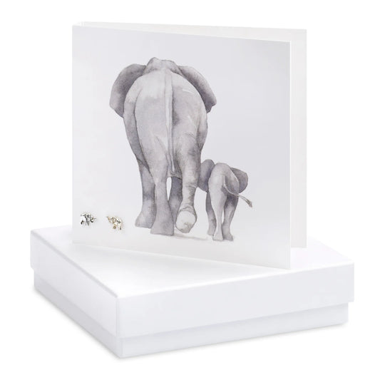 Boxed Earring Card - Elephants